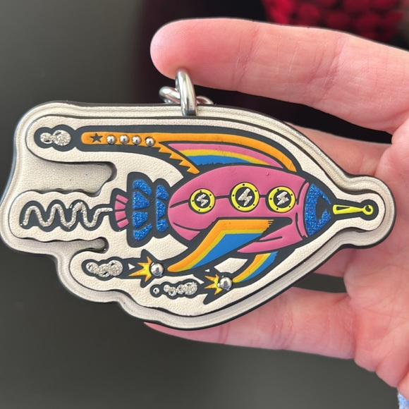 Coach NWT Cosmic Rocket Bag Charm Keychain - Picture 7 of 9